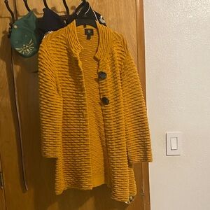 JM Collection Mustard Knit Cardigan
